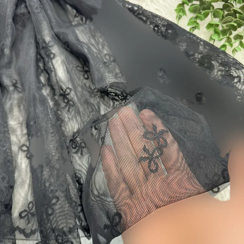شال توری پاپیونی زنانه روزمره قواره 188 در 56 سانت جنس تور