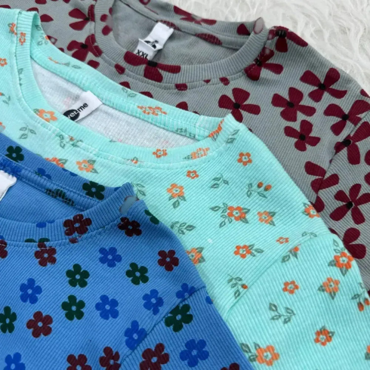 کراپ طرحدار H&M کد 1072 سایز S, M, L, XL, XXL قد 40 سانت بدون آبرفت و چروک