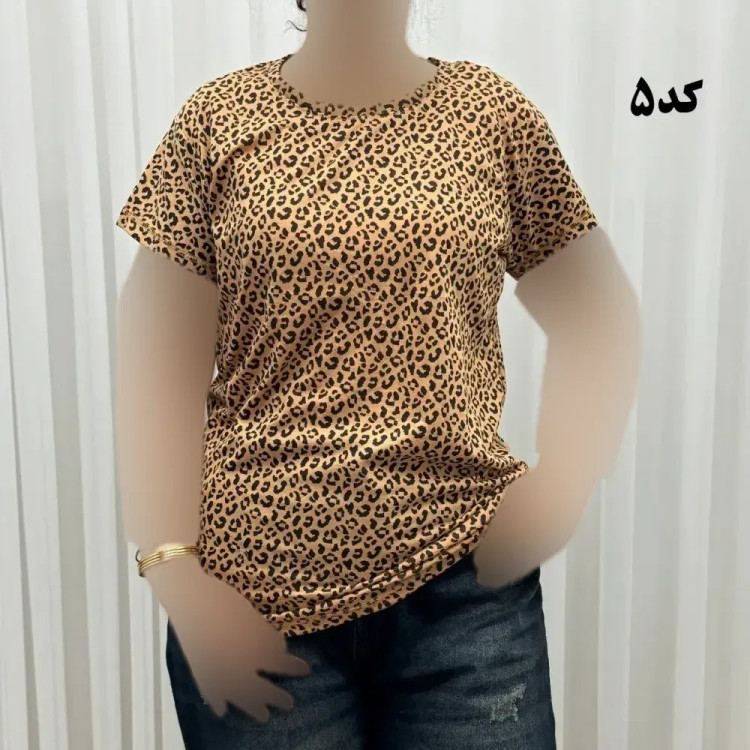 تیشرت پلنگی H&M سایزبندی کامل S تا XXXL آبرفت و رنگ رفت ندارد