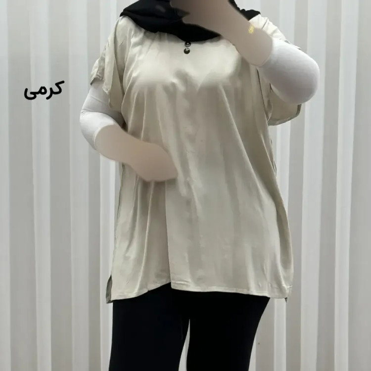 تاپ زنانه نخی ساده سایز بزرگ فری سایز مناسب تا سایز 54