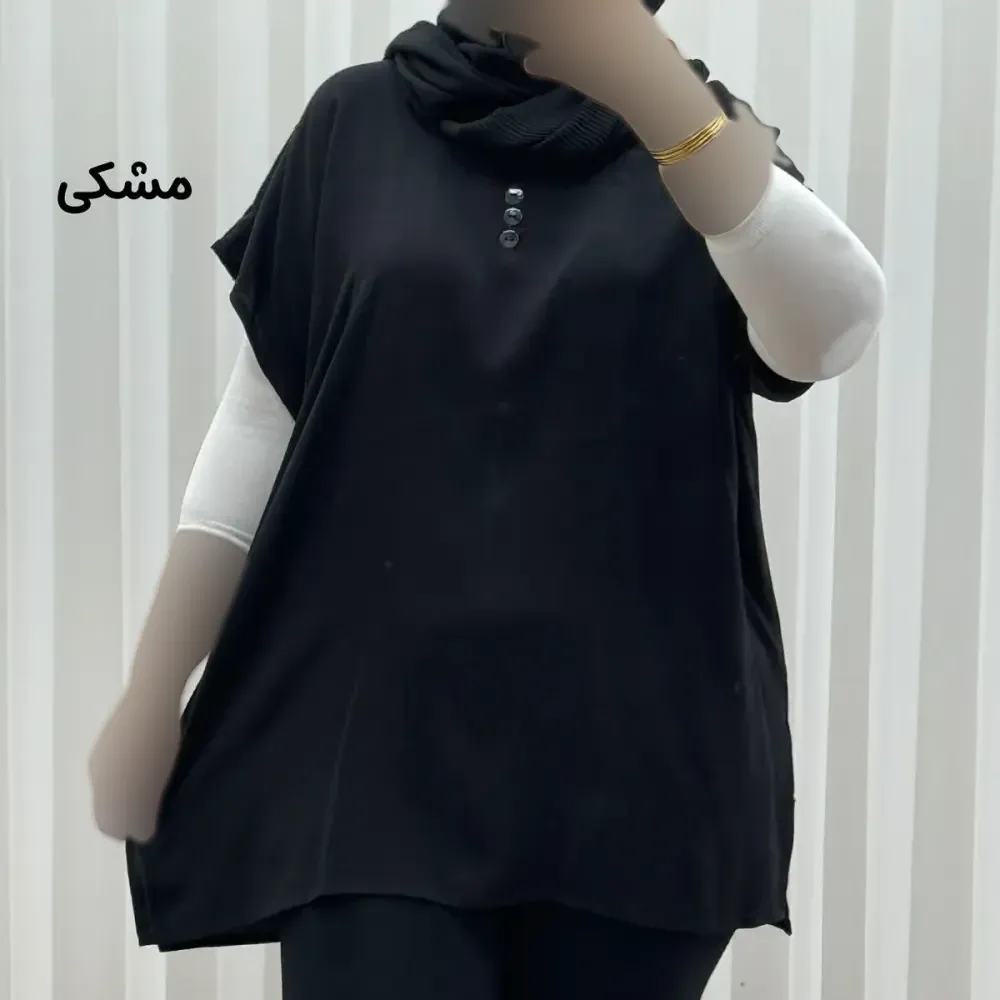 تاپ زنانه نخی ساده سایز بزرگ فری سایز مناسب تا سایز 54