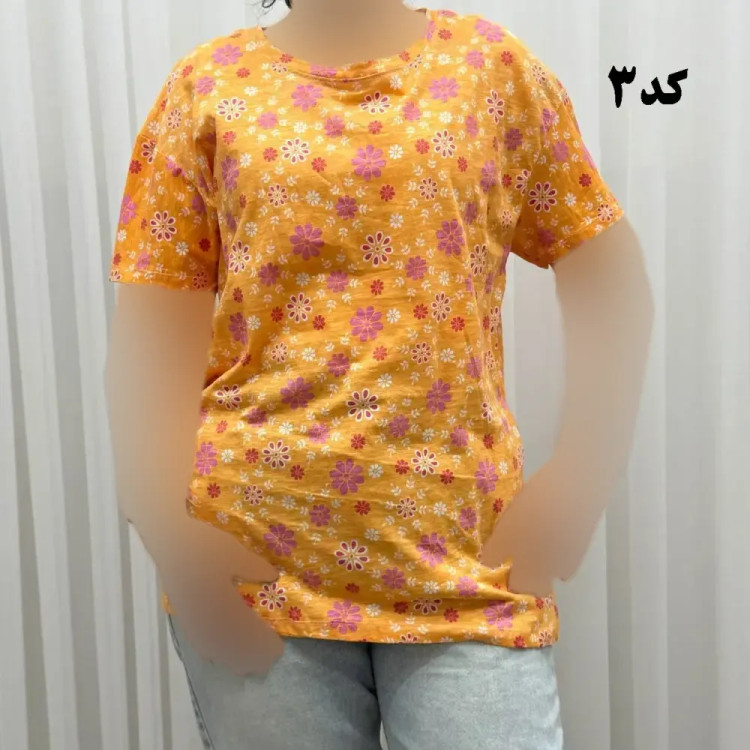 تیشرت طرحدار نخ پنبه زنانه و دخترانه اچ اند ام