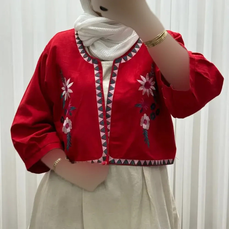 کت سارافون لینن مدل یولیا فری سایز زنانه مناسب تا سایز 48 چهارفصل شیک و راحت