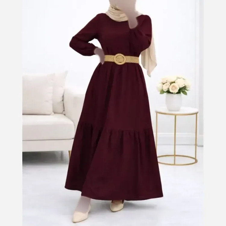 پیراهن ململ طرح آیدا یقه گره ای سایز 38 تا 48
